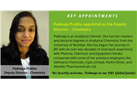 JRF Global’s Q1FY2019 Key Business Highlights - Dr. Padmaja S. Prabhu has been appointed as the Deputy Director - Chemistry